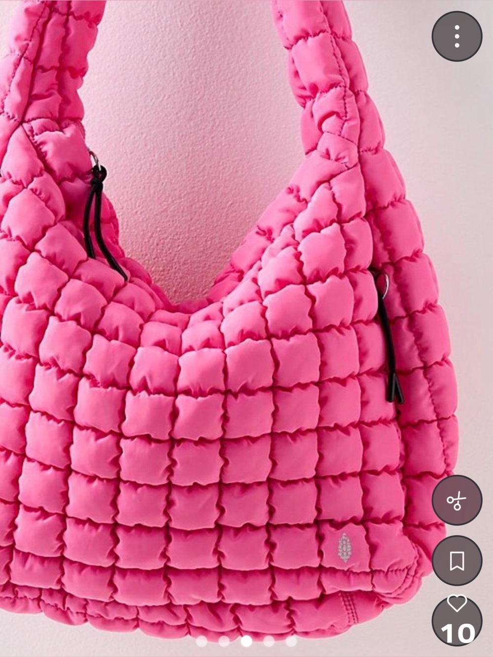 FP Movement by Free People bubble gun Pink Quilted Hobo Shoulder Bag